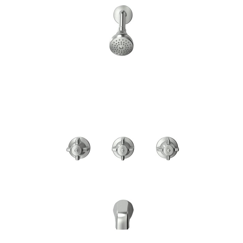 Central Brass 0968-Z Three Handle Tub & Shower Set in Chrome - Image 3